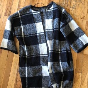 Black and white checkered cardigan